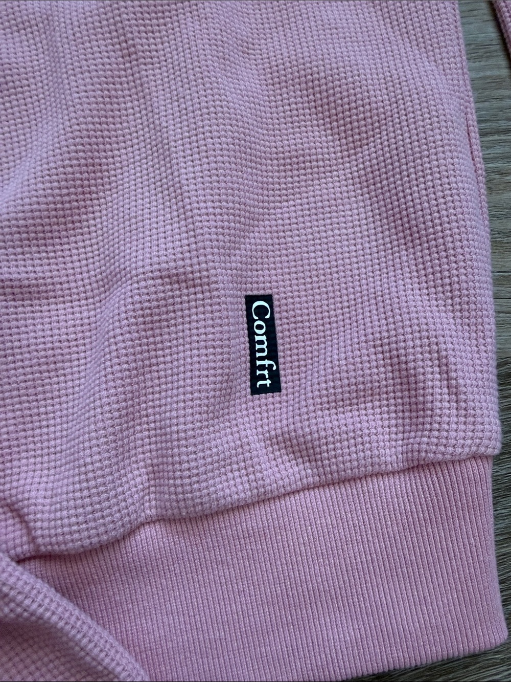 Classic Crewneck Waffle Sweatshirt in Soft Pink - Picture 5 of 5